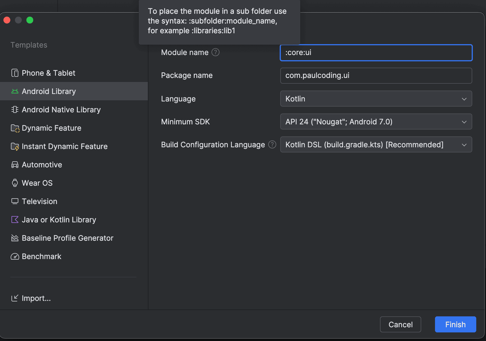 Module in subfolder