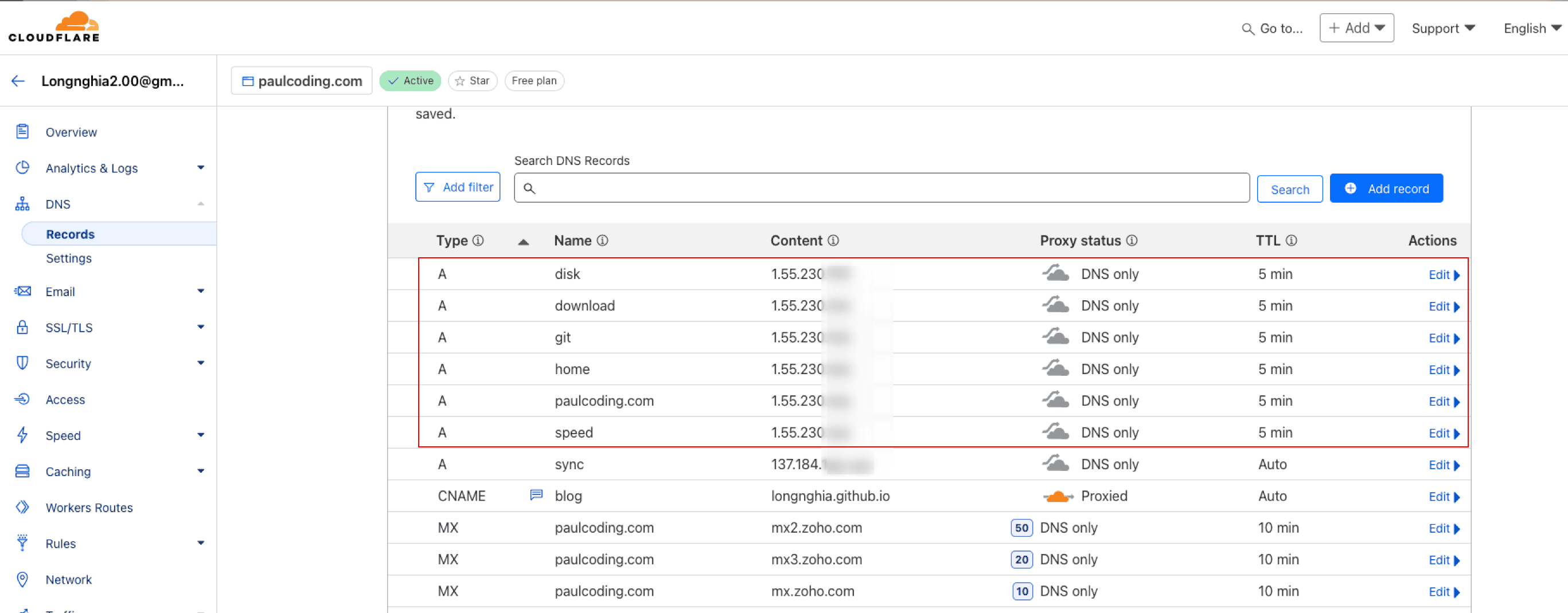 Cloudflare Dashboard