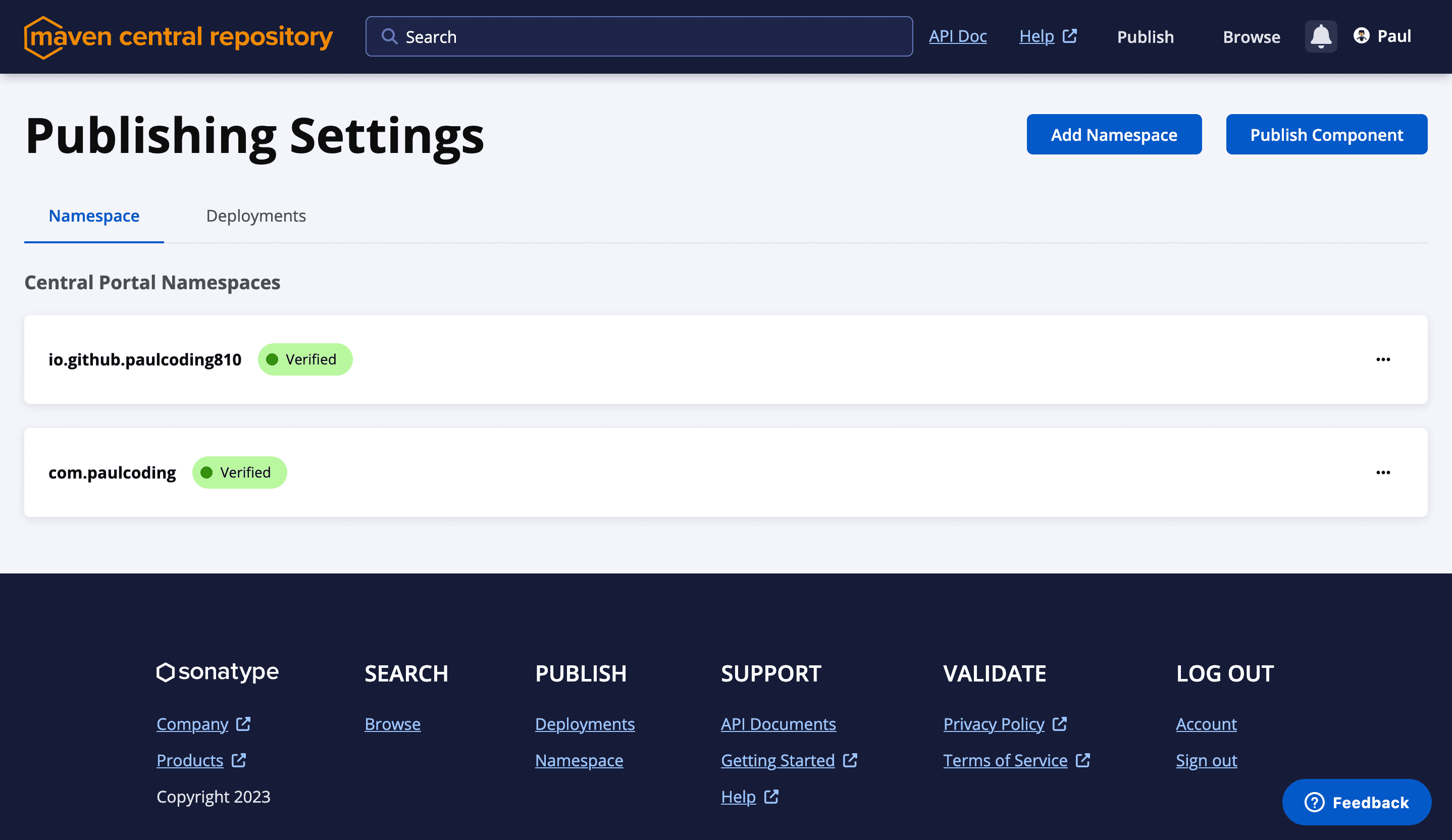 Maven Central Domain Verification