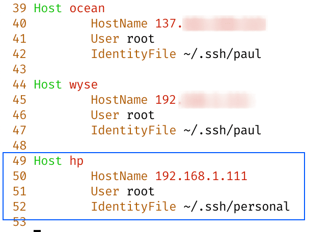 ssh config